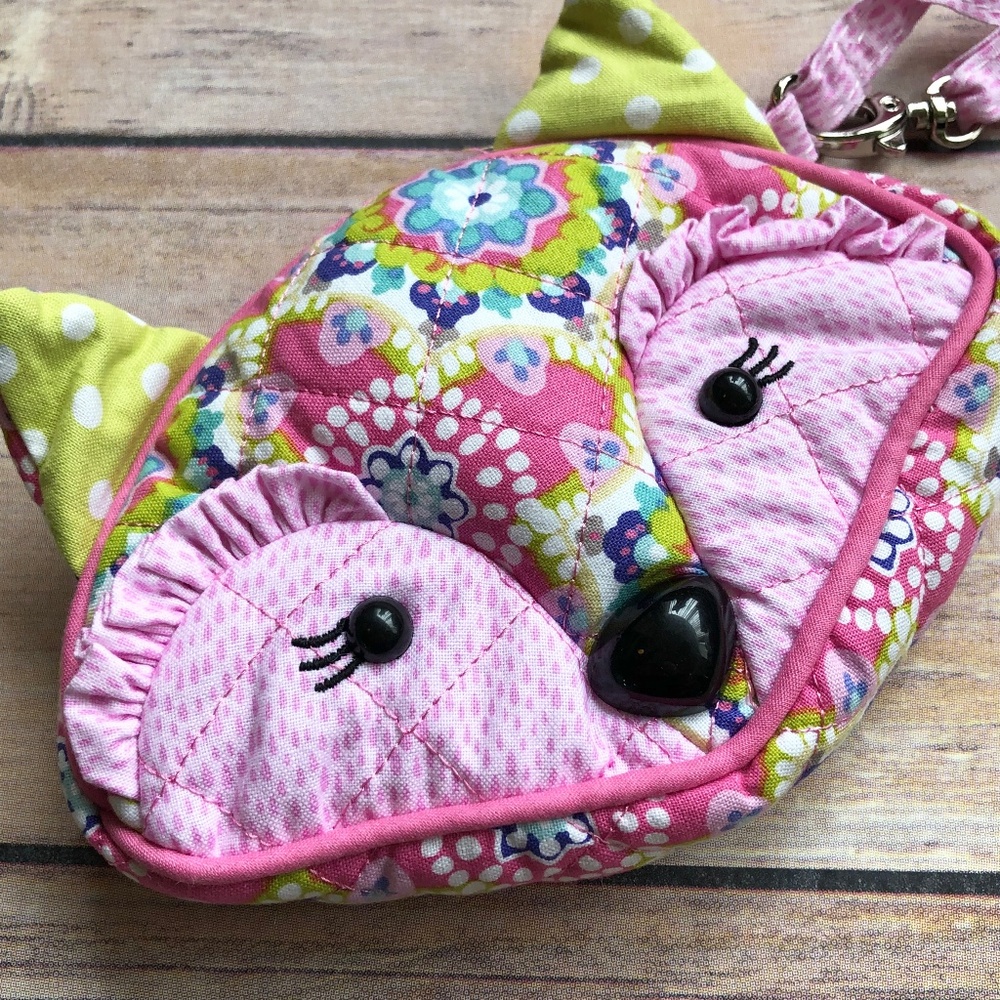 Little Girls Fabric Plush Purse - Pink Fox